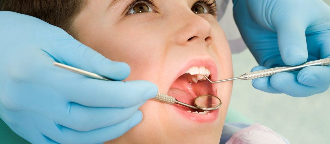 Child getting dental care