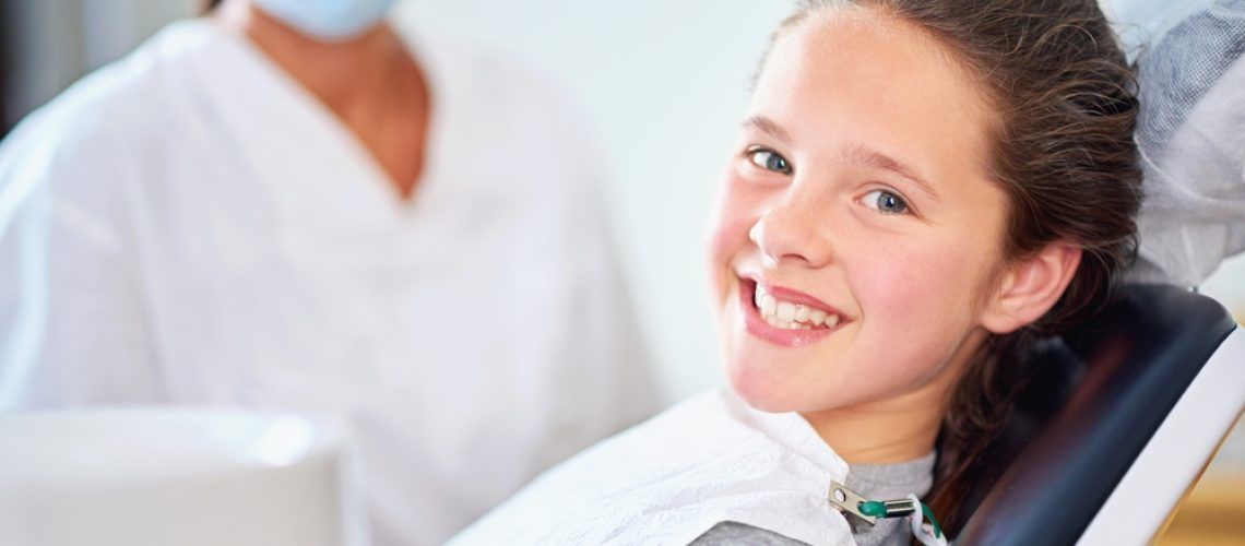 Dental,,Smile,Or,Portrait,Of,Girl,With,Dentist,In,Consultation